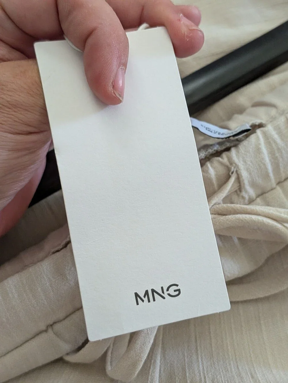 MNG Mango Cream Wide Leg Drawstring Pull-On Pants XXS NWT Relaxed